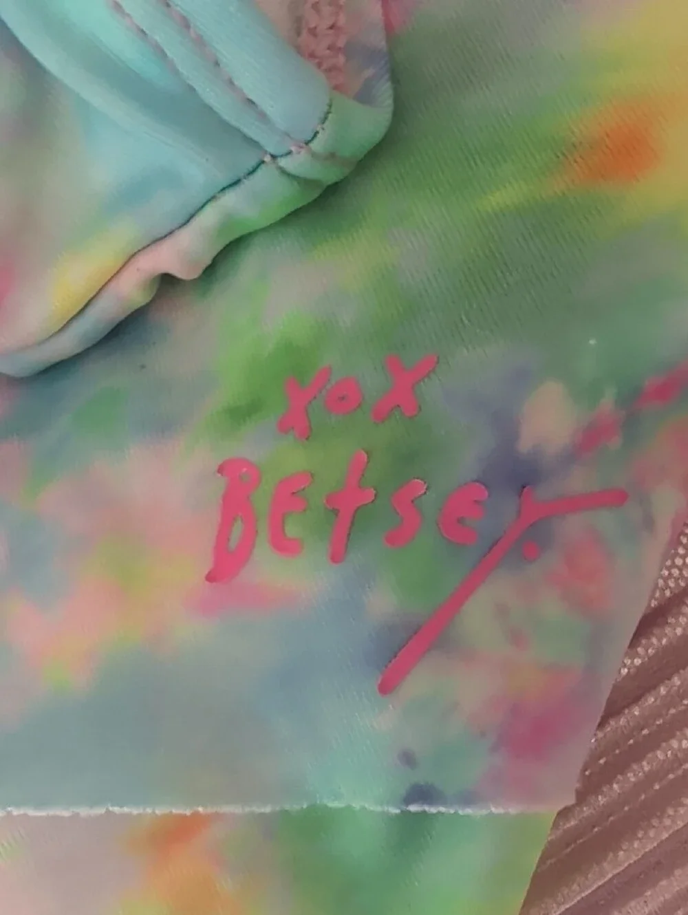 Betsey Johnson Kids Pastel Tie-Dye Flounce Bikini Set